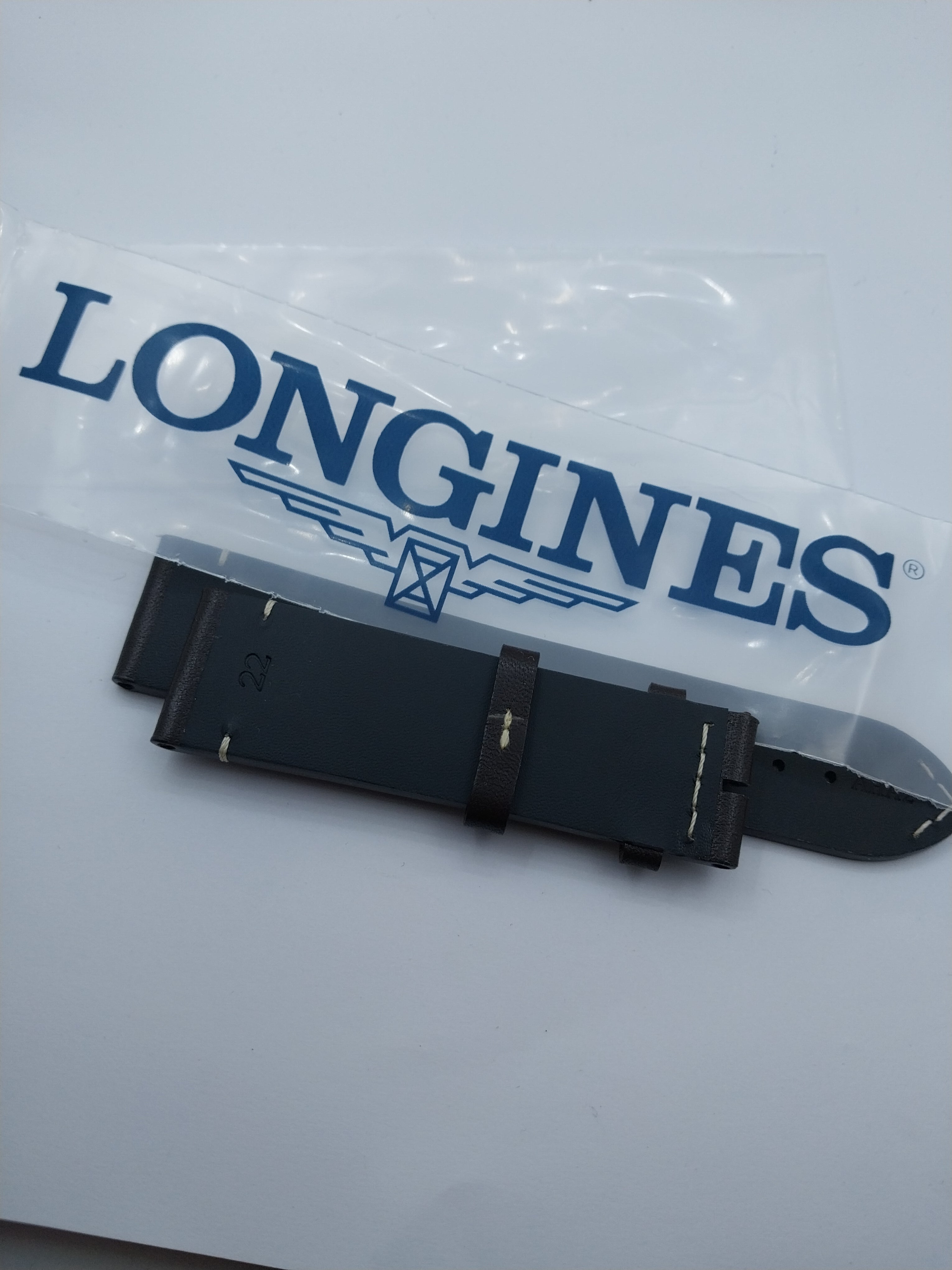 Longines Legend Diver Original 22 mm Brown Leather Strap with pin Buckle L682160588
