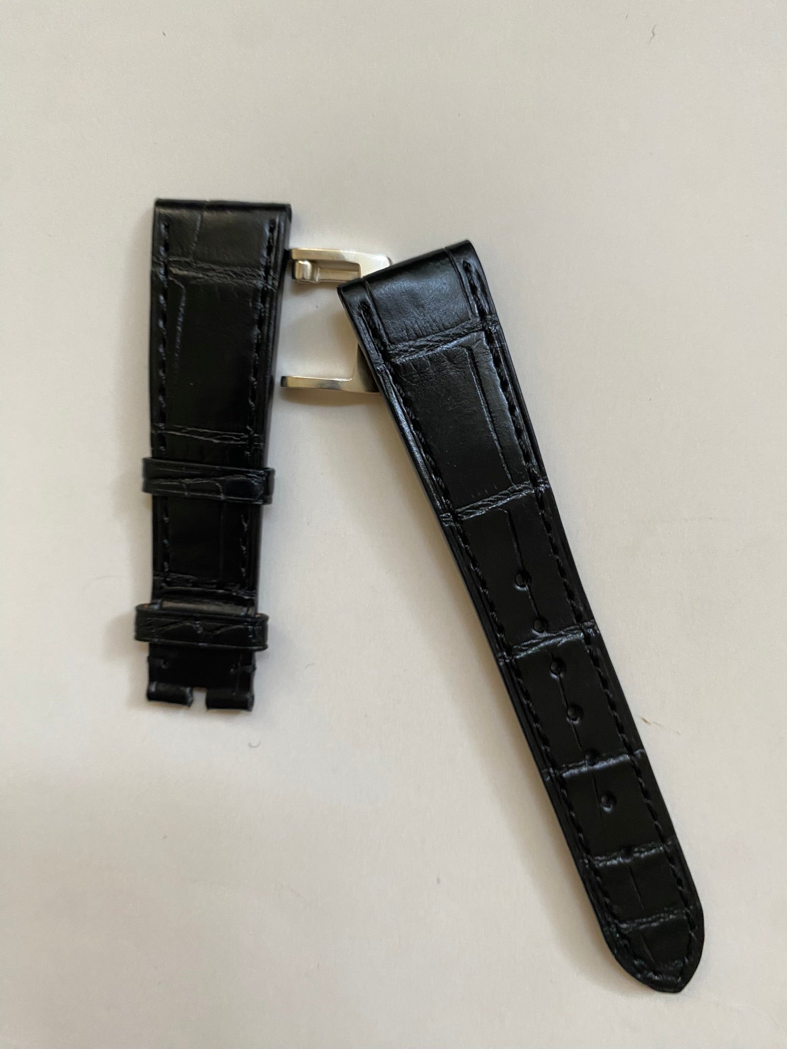 Zenith  20 mm original black alligator leather strap with pin buckle