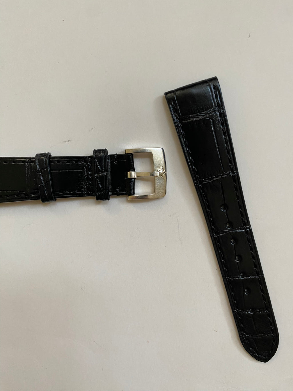 Zenith  20 mm original black alligator leather strap with pin buckle