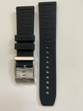 Breitling 22-20 mm black rubber strap with silver pin buckle 152S