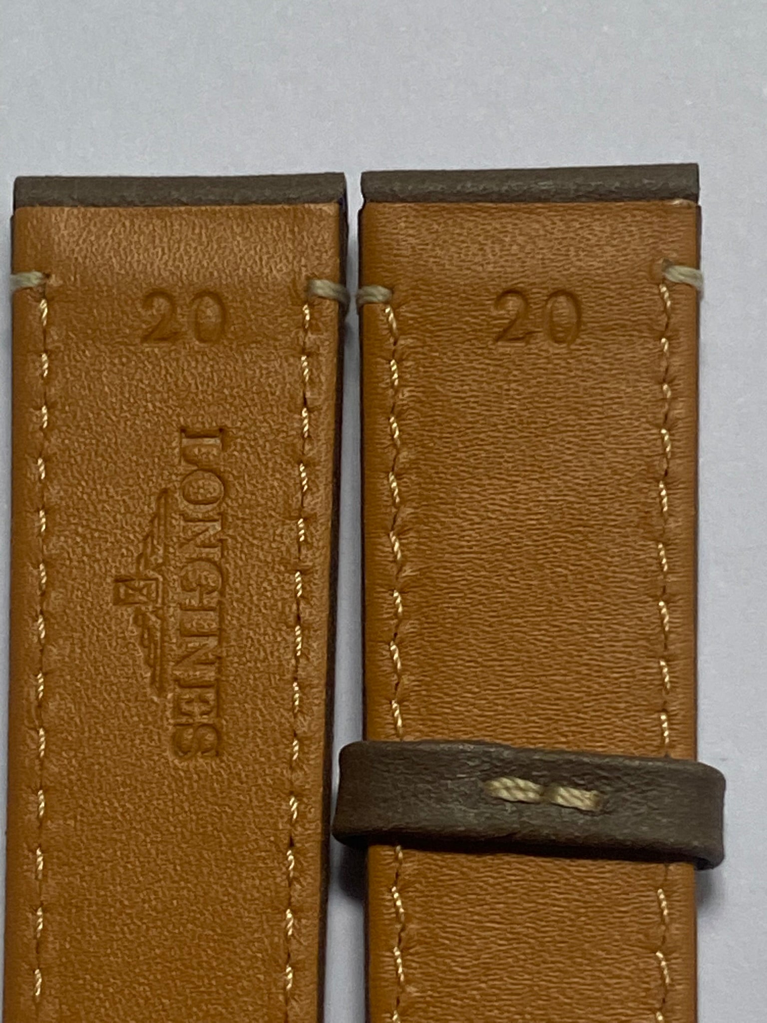 Longines Original 20 mm Brown Leather Strap with silver pin buckle L682152342