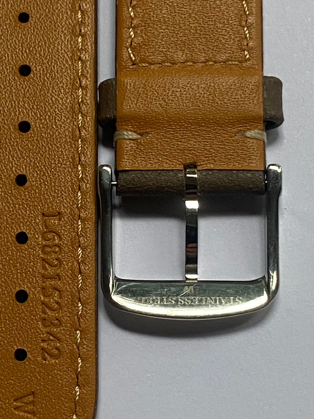 Longines Original 20 mm Brown Leather Strap with silver pin buckle L682152342