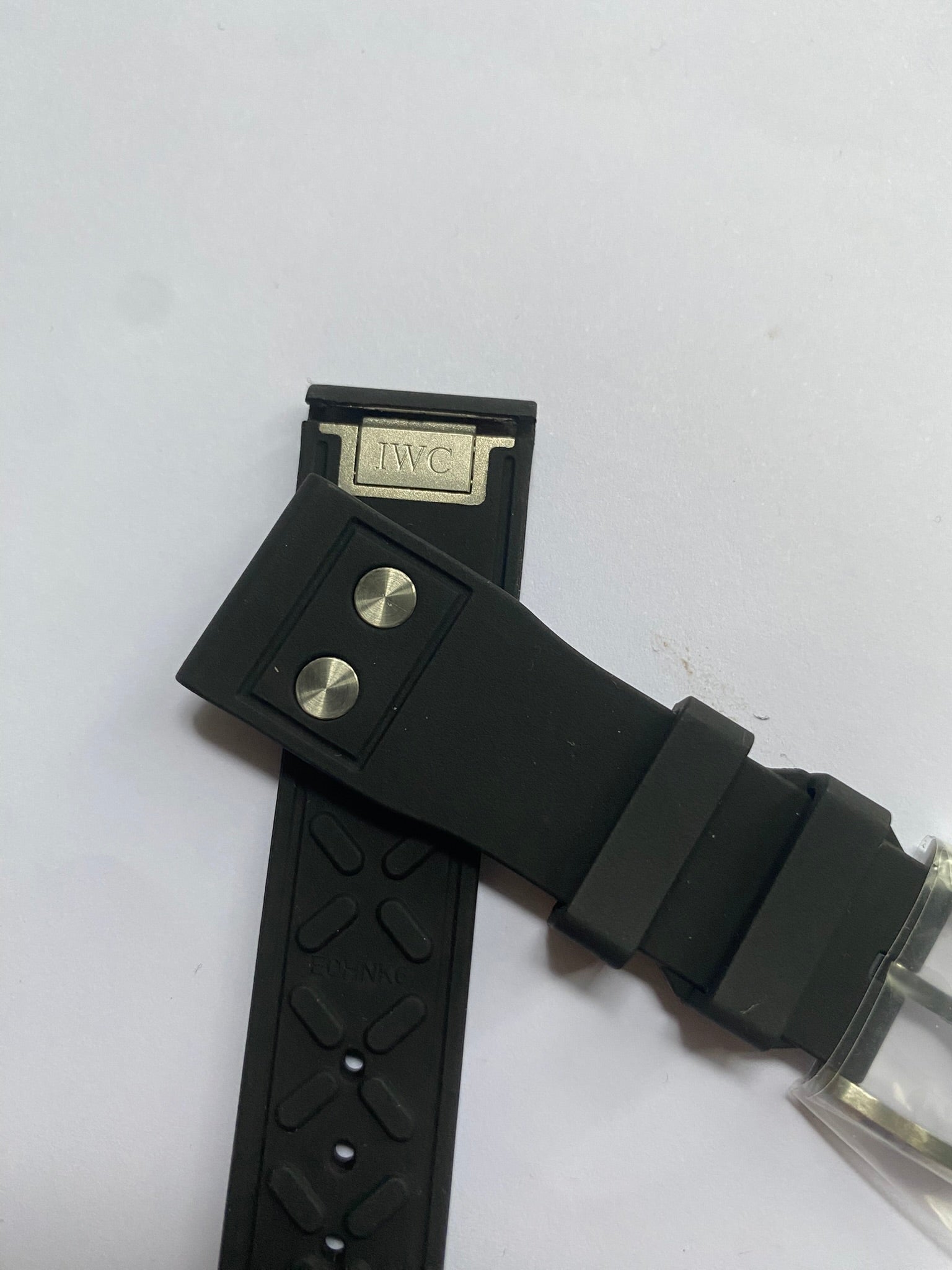 IWC Original 21 mm Black Easy Change Rubber Strap with pin buckle