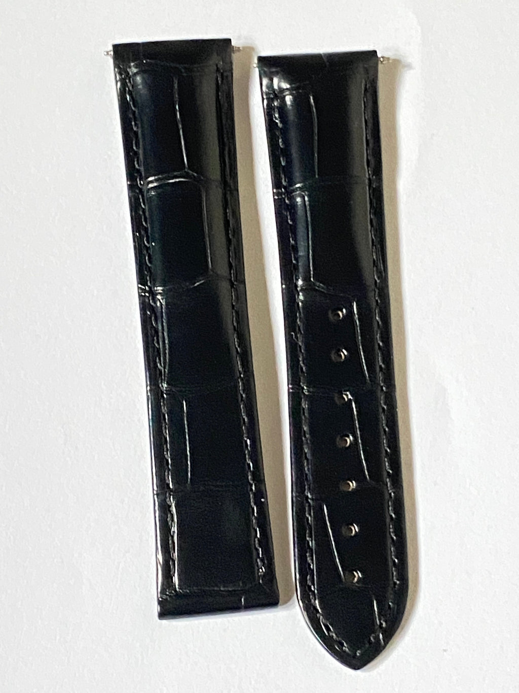 Omega original 20mm Black Alligator Leather Watch with deployment folding buckle 98000215