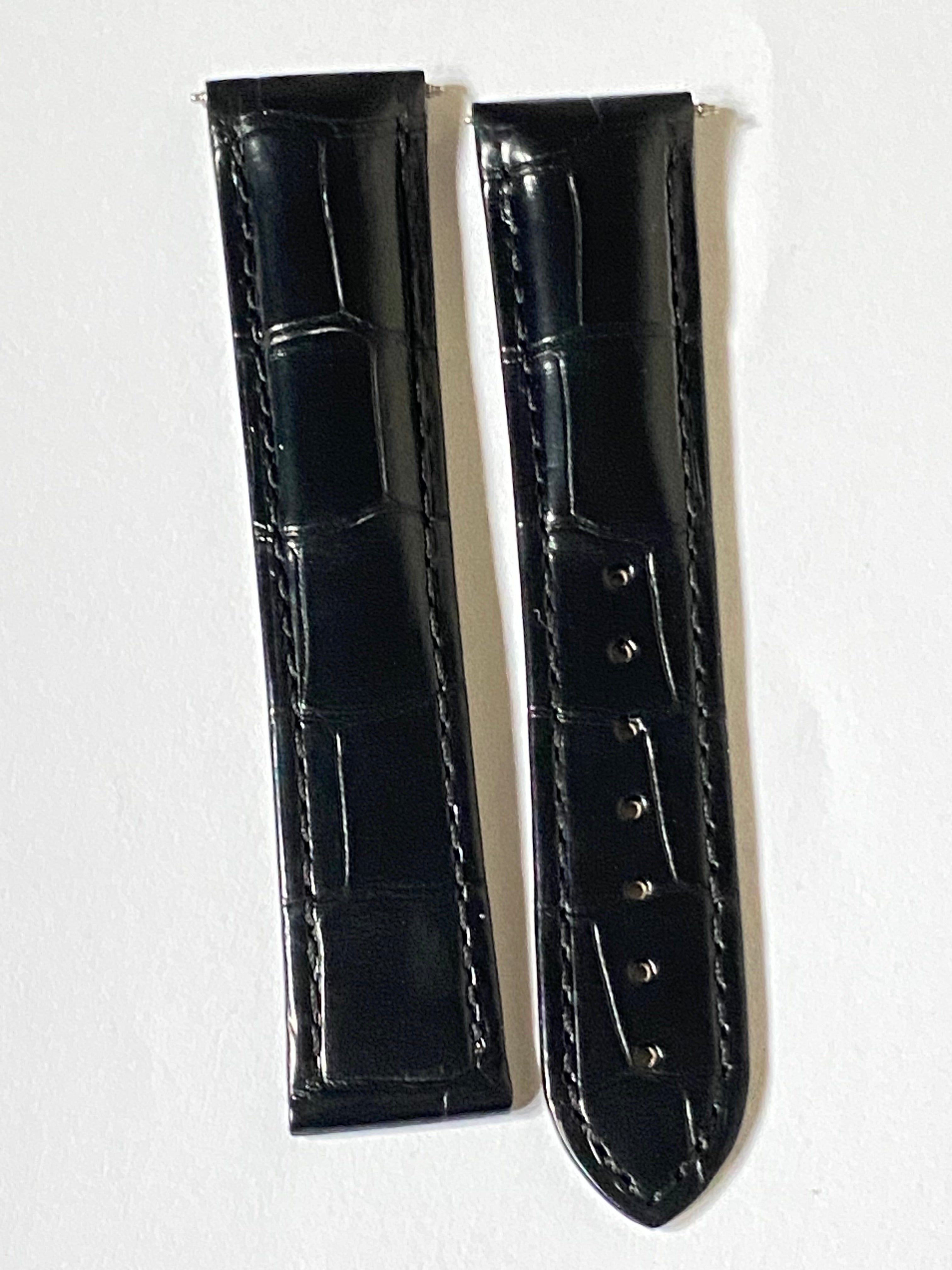 Omega original 20mm Black Alligator Leather Watch with deployment folding buckle 98000215