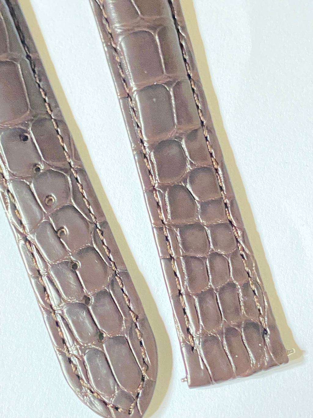 Omega 20mm Brown Alligator Leather Watch Strap with silver deployment buckle