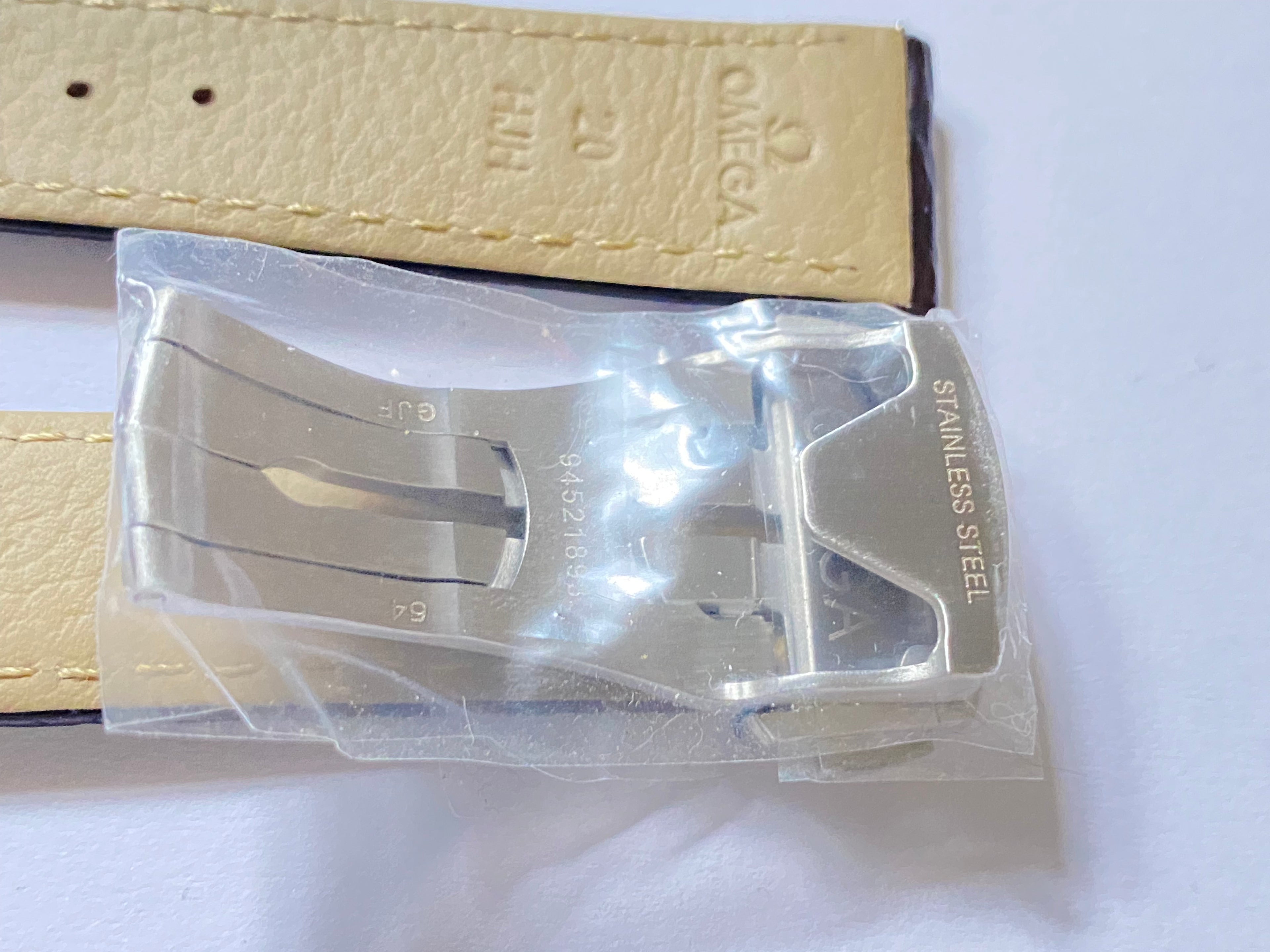 Omega 20mm Brown Alligator Leather Watch Strap with silver deployment buckle