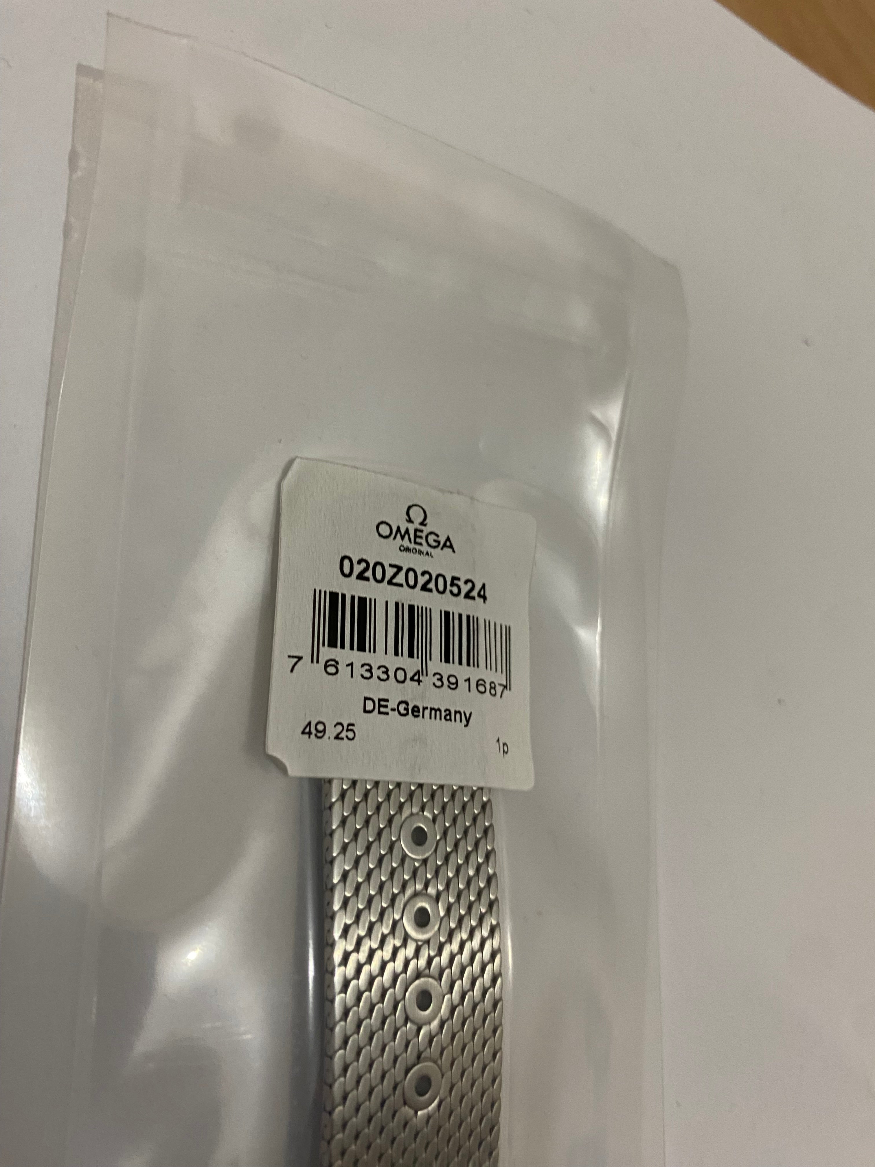 Omega 20 mm original mesh milanese steel bracelet  020Z020524