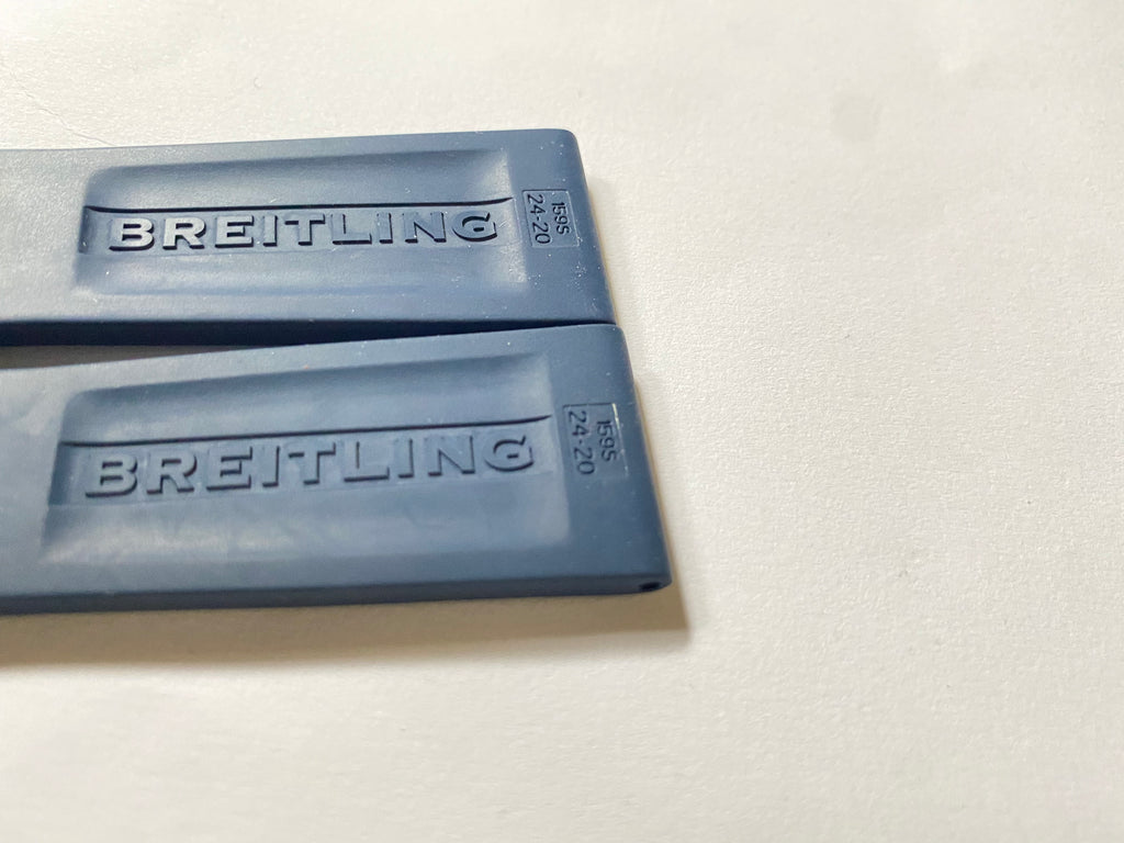 Breitling 24-20 mm navy blue rubber silicone strap with black pin buckle 159S