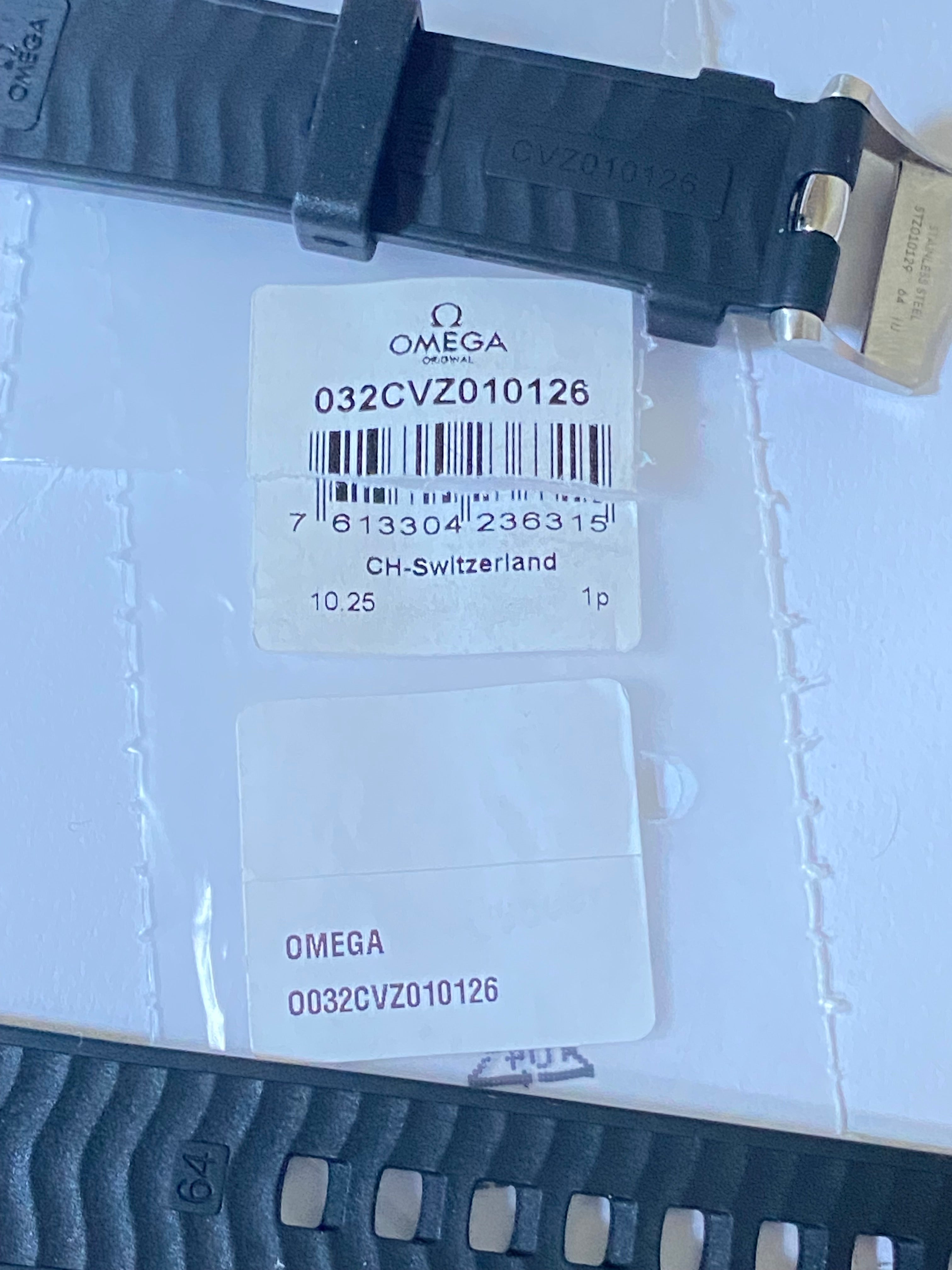 Original Omega Seamaster 300m Professional 8800 Caliber Black Rubber Strap 20 mm 032CVZ010126