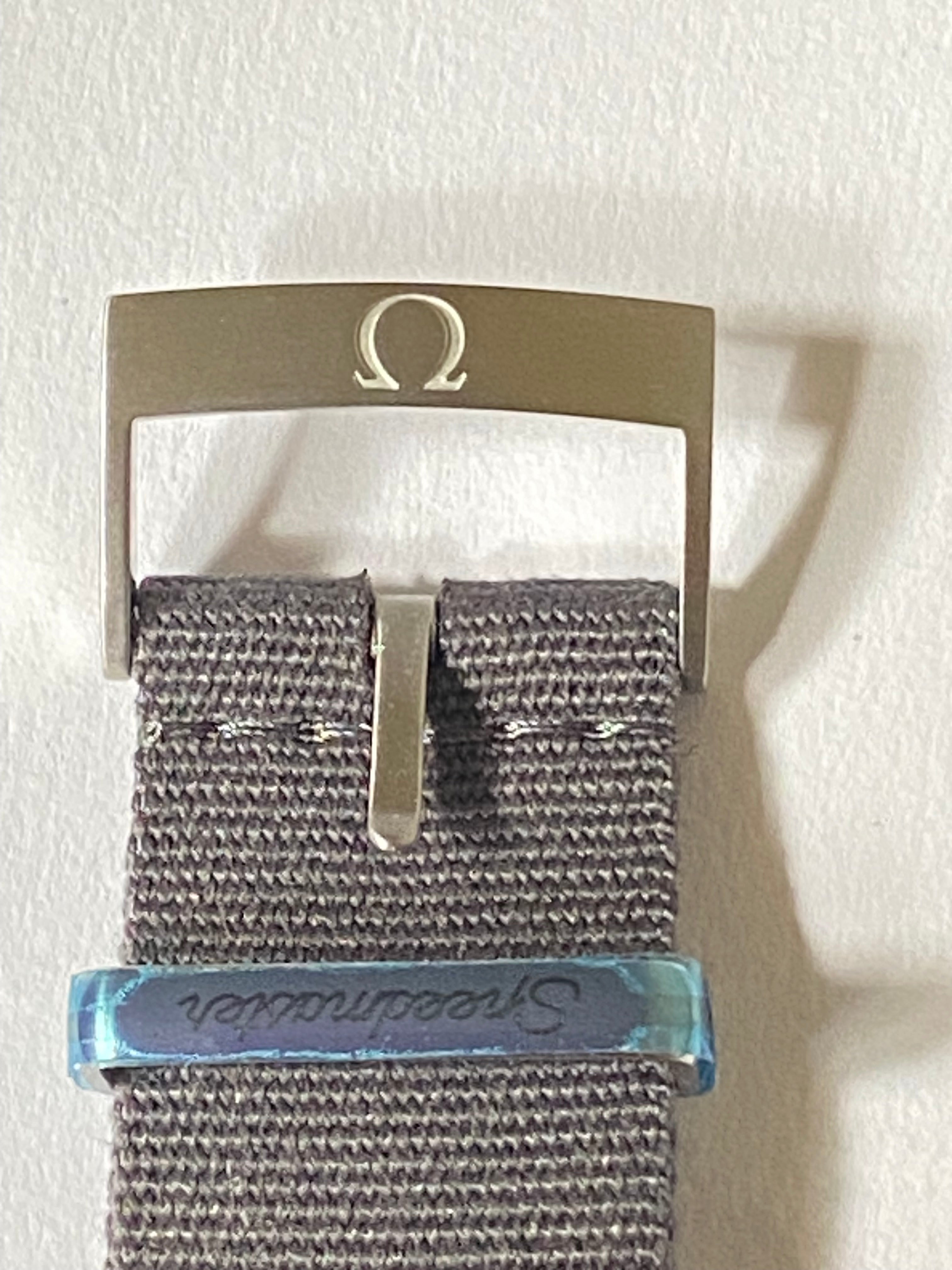 Omega original 22 mm grey nato strap with silver pin buckle  CVZ007575  025STZ007439