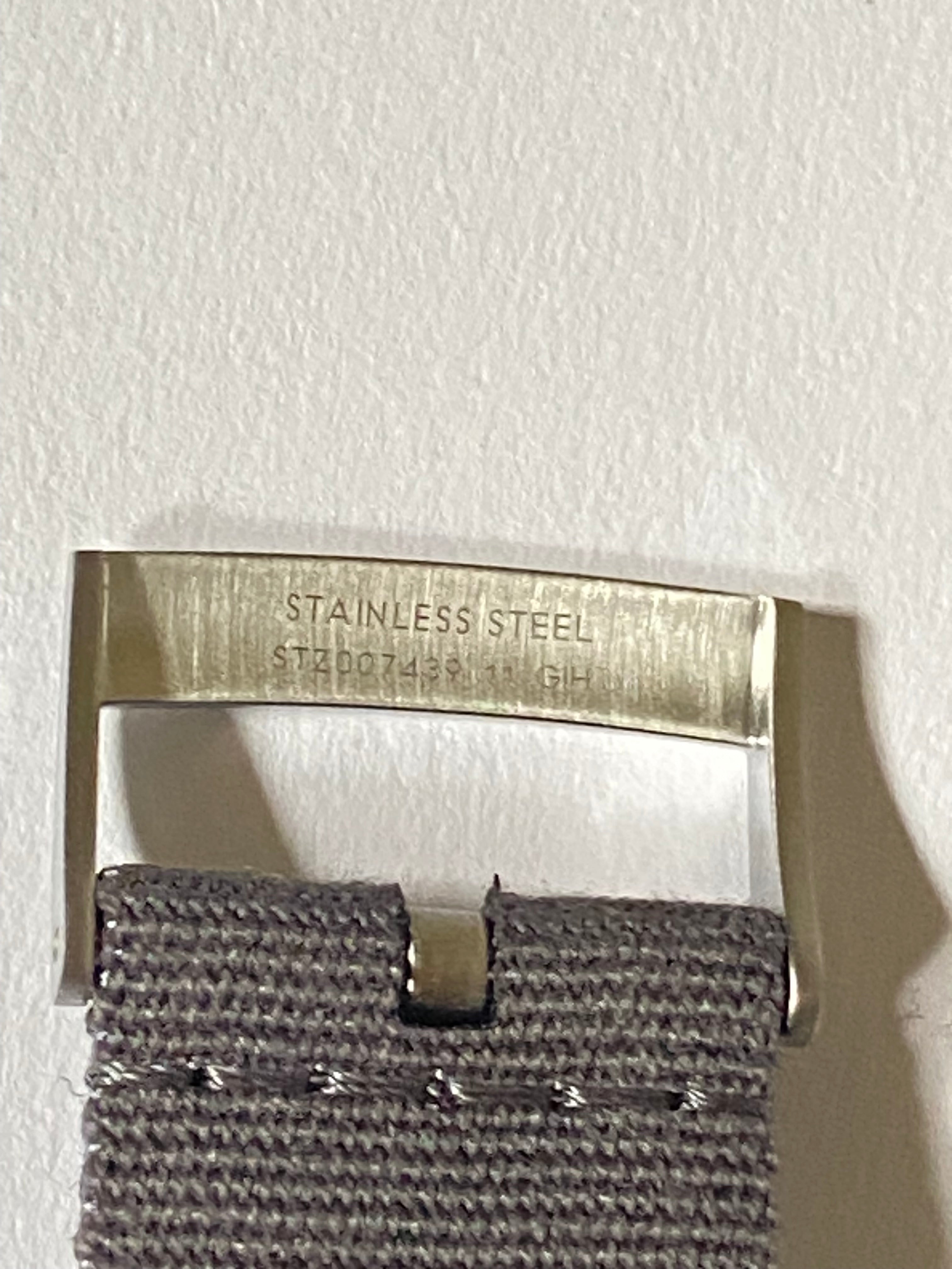 Omega original 20 mm grey nato strap with silver pin buckle  CVZ007575  025STZ007439