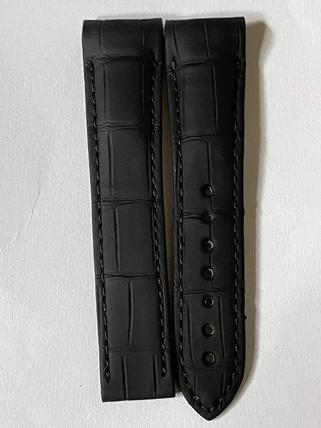 OEM Omega Seamaster Aqua Terra 21 mm black alligator Leather Strap 98000309