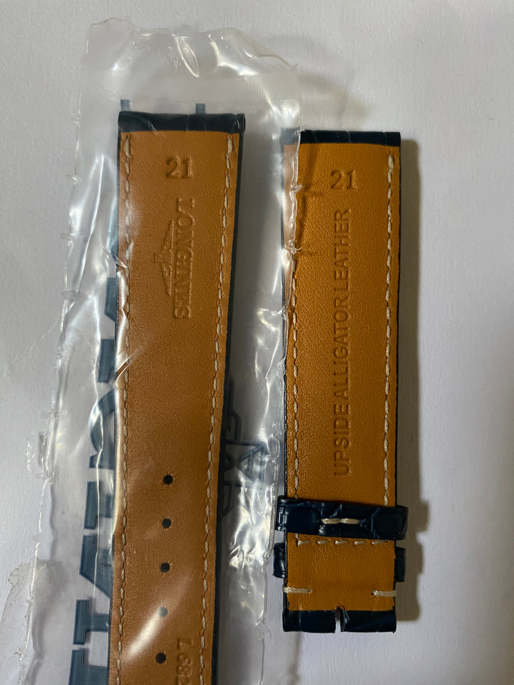 Longines Original Master Collection Moonphase 21 mm  Navy Blue Alligator XL Leather Strap with silver deployment buckle L682153045