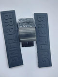 Breitling 22 mm black rubber strap with black deployment buckle  153S