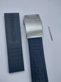 Breitling 22 mm black rubber strap with silver deployment buckle  153S