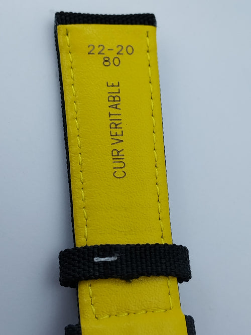 Breitling Avenger 22 mm black canvas leather with black deployment buckle